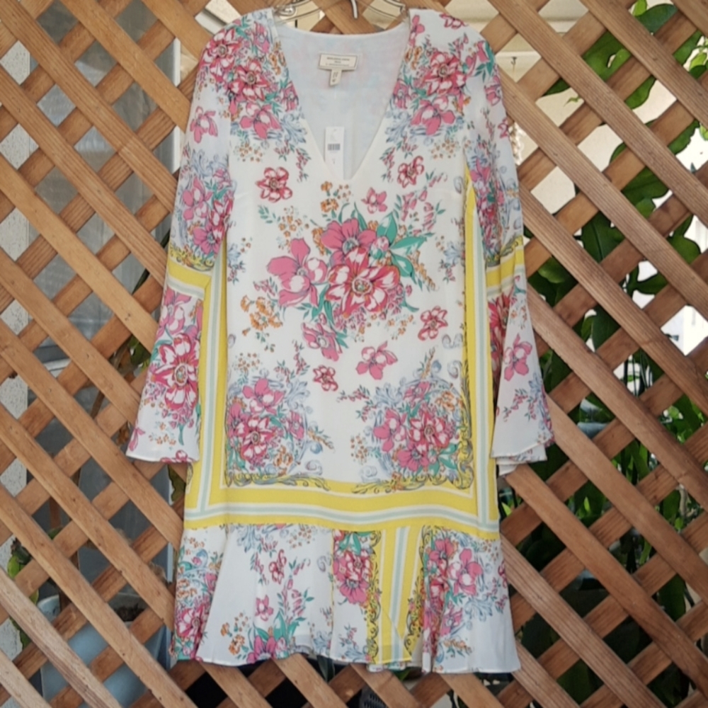 Moulinette Souers Flounce Hem & Sleeve Dress, Sz 4